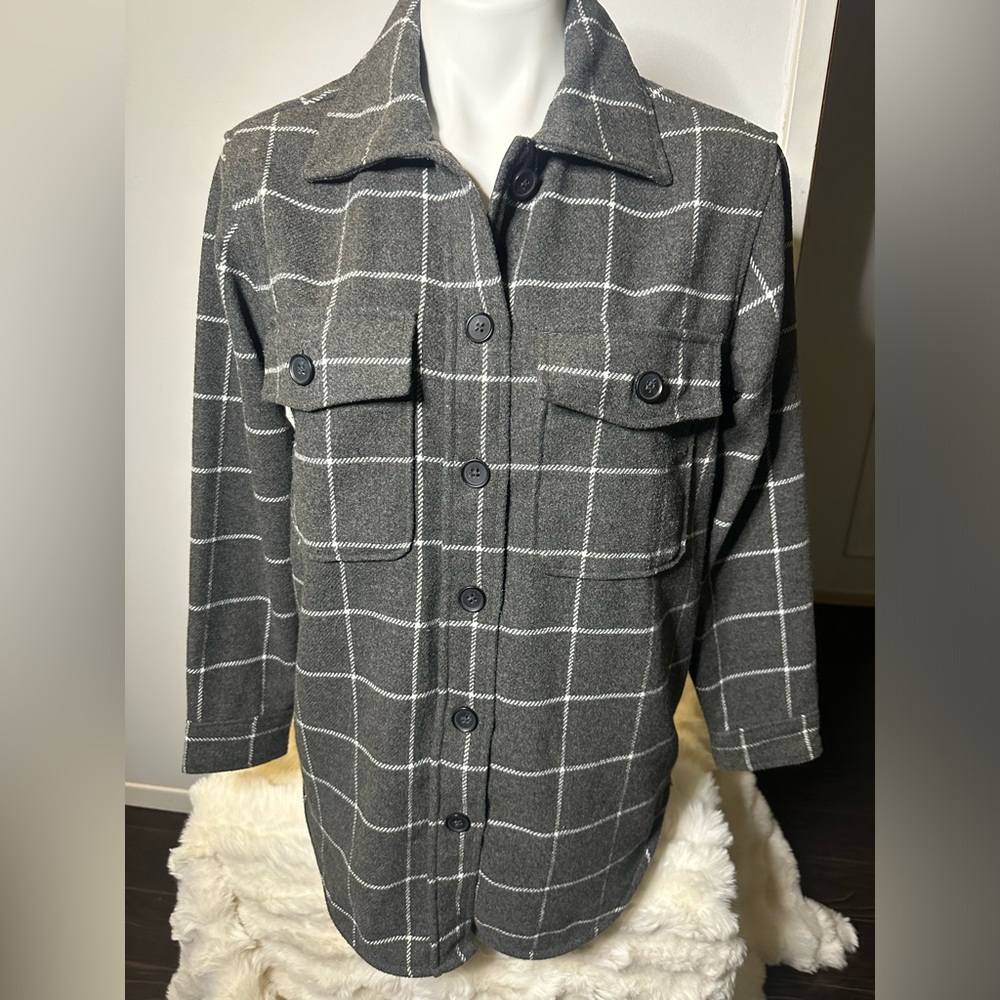 Tilley Plaid Shacket in Gray